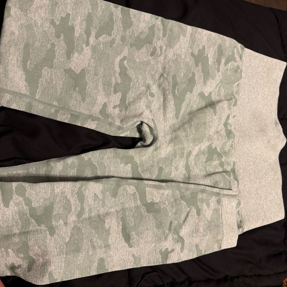 Light green and white camo leggings